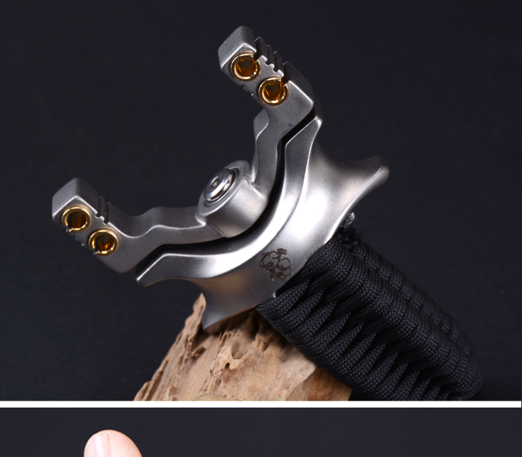 易携带容易绑皮筋360旋转卡球弹弓新款弹弓旋转4股反曲卡球不锈钢强力