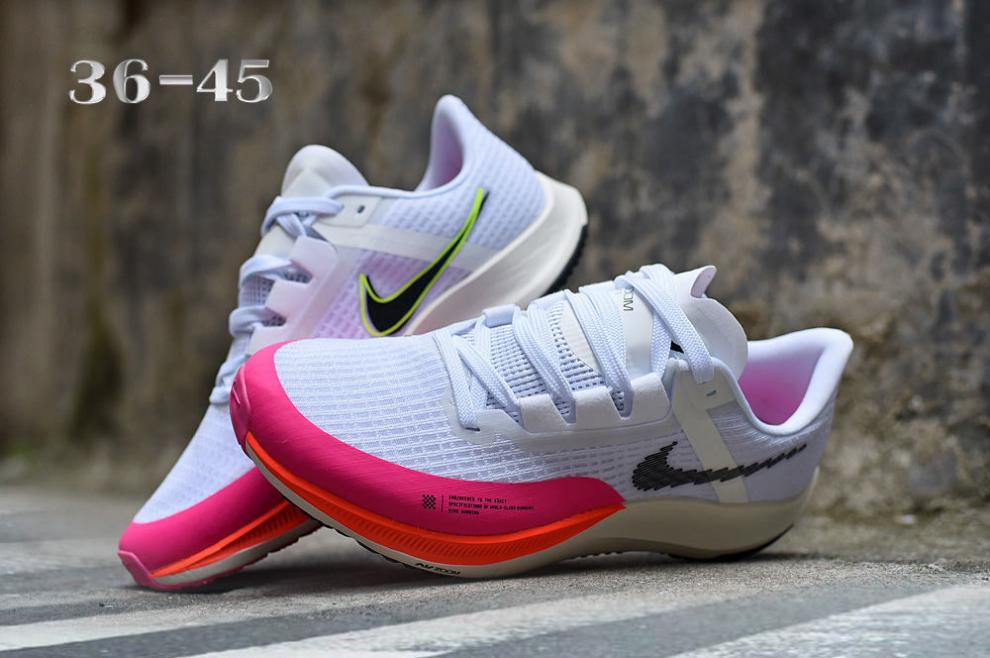 21登月飞马跑步鞋air zoom fly3气垫缓震情侣运动跑步鞋男女 粉黑白