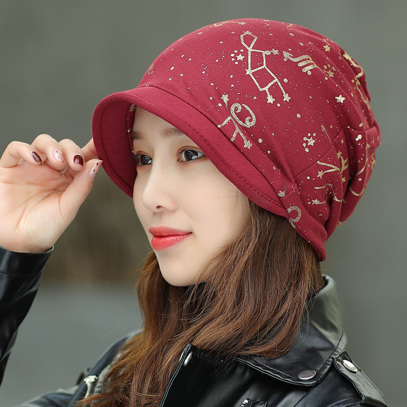 光头帽包头帽女士春秋季薄款月子帽时尚韩版百搭潮棉质针织光头帽子