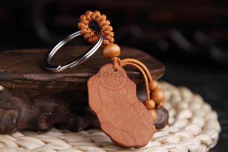 桃木木雕挂件生肖汽车钥匙链木制挂件礼物汽男钥匙链女创意礼物送朋友