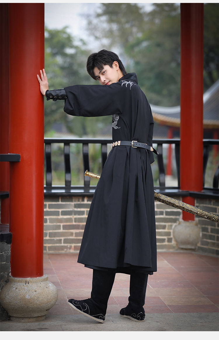 脚中花汉服男民族风中国龙锦衣卫武侠直袖飞鱼服霸气