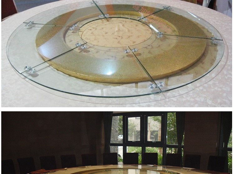 餐桌电动转盘大圆桌子转盘展示转芯酒店玻璃自动遥控转盘底座直径60