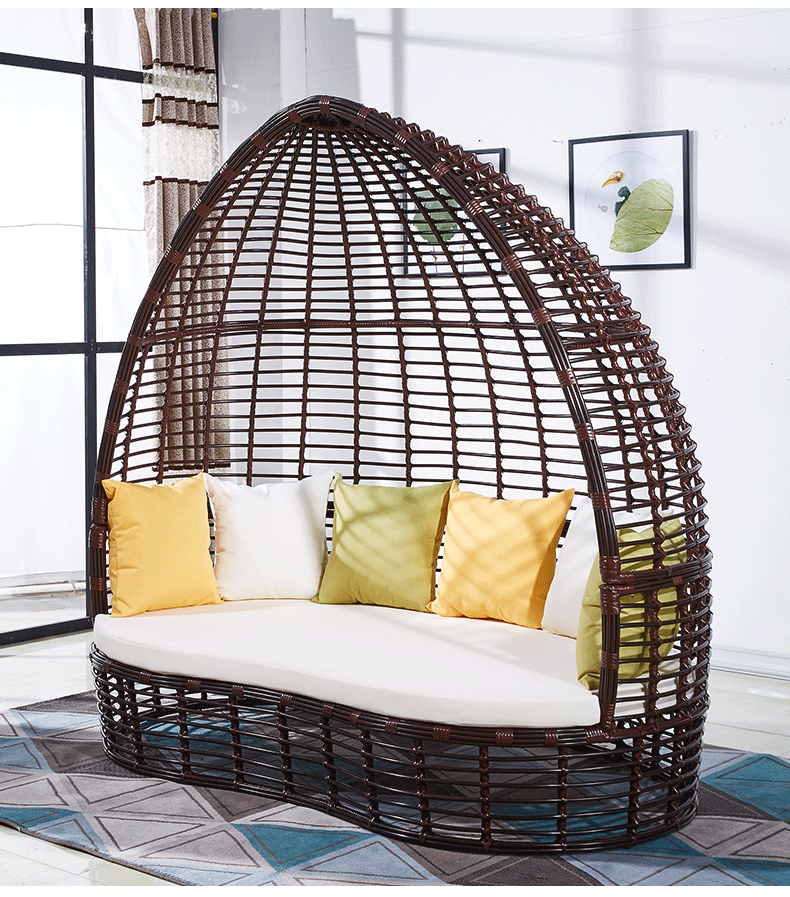 藤朝户外秋千沙发室内秋千摇椅吊椅客厅沙发组合茶几庭院藤编沙发鸟巢