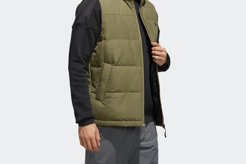 adidas阿迪达斯官网男装户外保暖羽绒背心eh4000 卡其棕/黑色/黑色 a