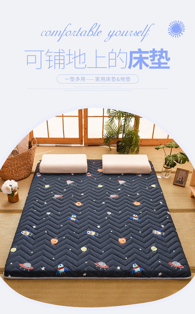 打地铺睡垫防潮加厚床垫家用睡垫子夏季通用地垫睡觉打地铺神器菠萝