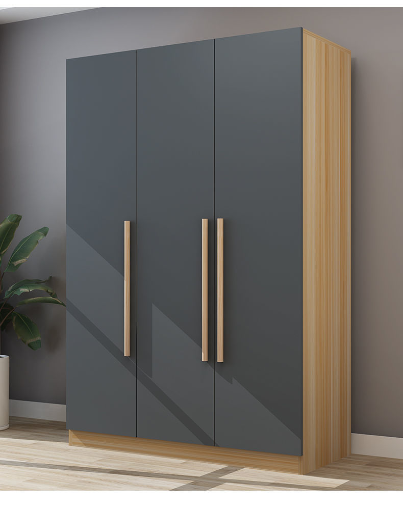 衣柜家用卧室简易组装出租房用衣橱结实耐用经济小户型储物柜浅胡桃色