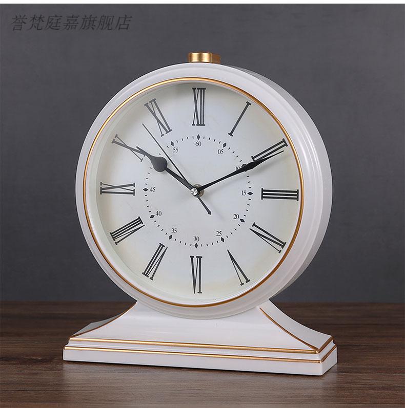 2022新款电视柜时钟 大号客厅台钟石英座钟仿红木色复古家用电视柜