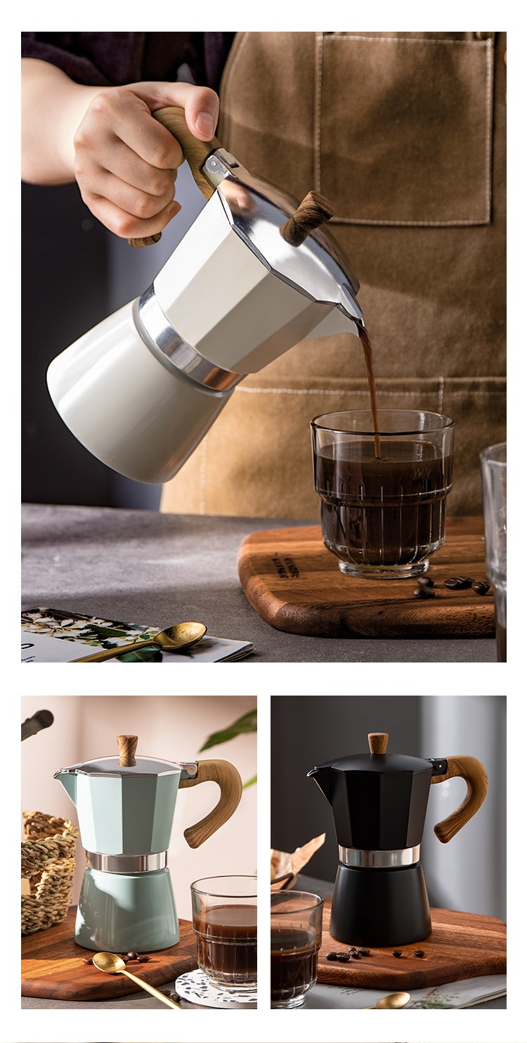 摩卡壶意式浓缩手冲咖啡壶非不锈钢萃取煮咖啡机器具电炉套装茶叶罐