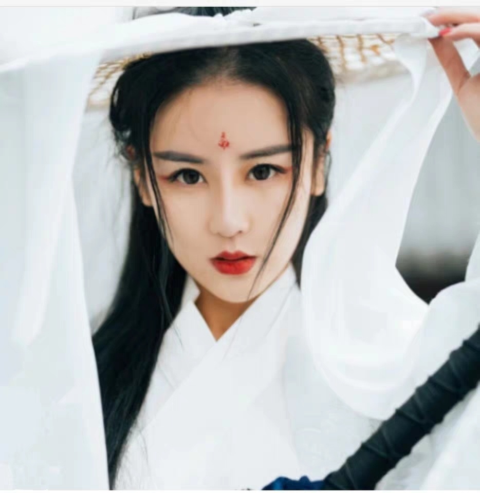 桢译大侠帽子 摄影道具cos古装大侠汉服防晒古风帽子斗笠带纱流苏面纱