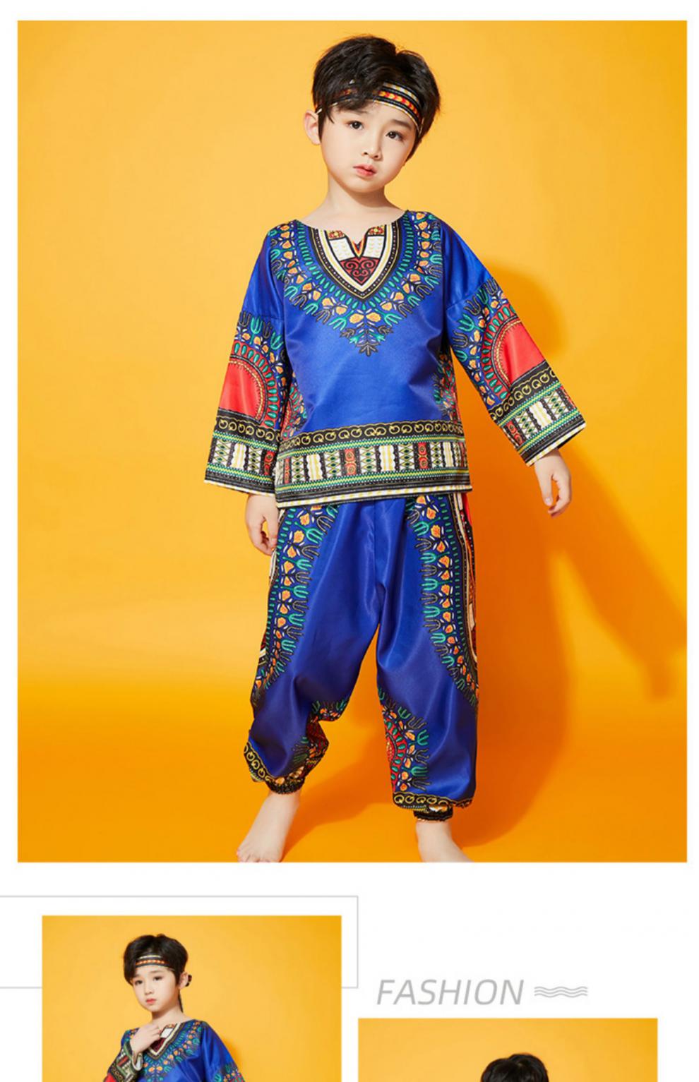 【精选好货】儿童非洲鼓表演服装儿童非洲鼓演出服男女印第安成人舞蹈