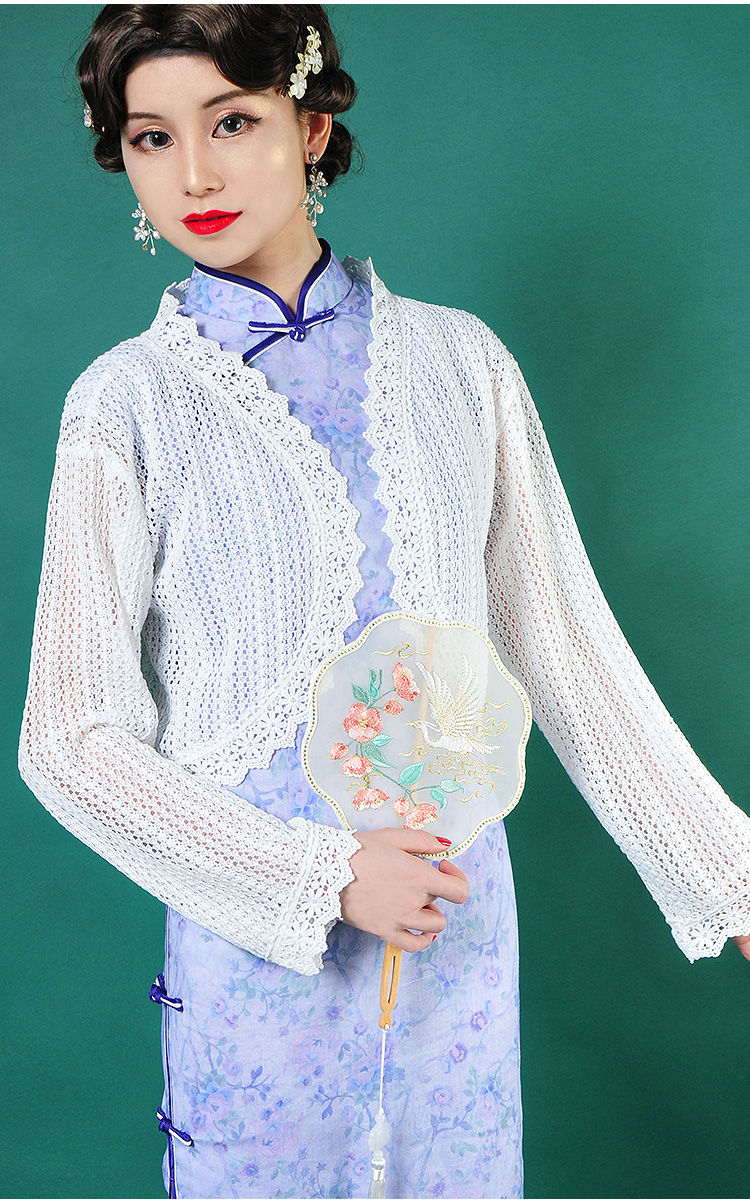 小披肩夏季旗袍外搭大码配的披肩开衫春秋款薄款溥款小坎肩春款镂空楼