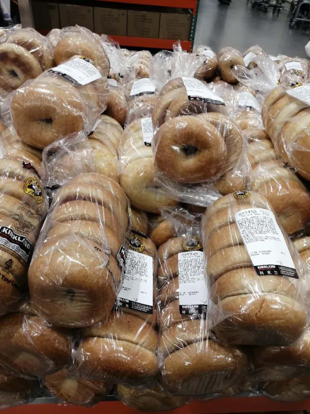 山姆会员超市上海costcobagel综合贝果原味洋葱蜂蜜蓝莓面包 骄瑰推