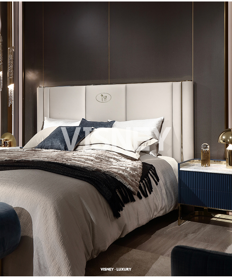 卫诗理意式高奢真皮双人床现代轻奢婚床主卧室大床高端家具新品s4