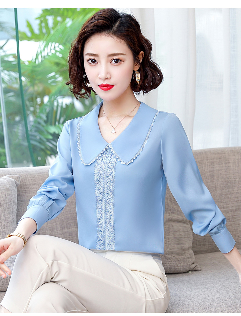 蕾丝雪纺衫女长袖春装2021新款时尚气质打底衬衣高端洋气小衫上衣