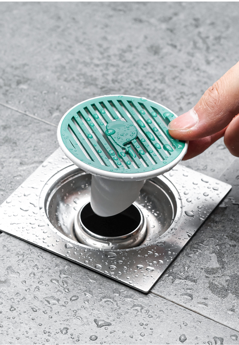 地漏封堵盖防臭器下水道防返臭神器塞堵口器卫生间反味防虫封堵经典白