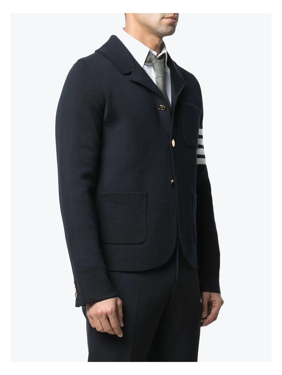 thom browne 汤姆布朗 男士西装羊毛四条纹针织tb外套夹克 mkj024d