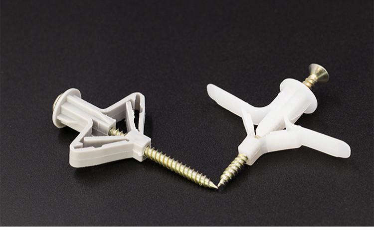 飞机胀管石膏板膨胀螺丝塑料膨胀管涨塞蝴蝶胀塞胶塞空心砖膨胀塞 m4*