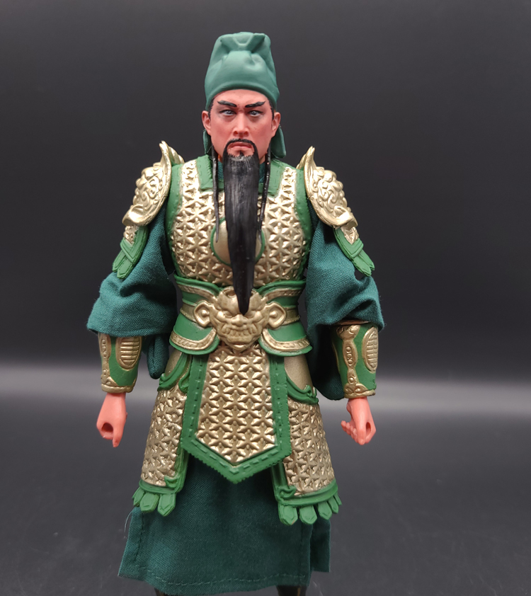 关羽手办1/12三国关羽演义关云长6寸可动人偶模型玩具摆件五虎将兵人