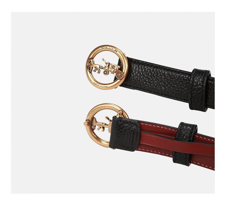 蔻驰coach皮带 女士休闲腰带配饰 宽版f78179 棕黑色 imove-m【图片