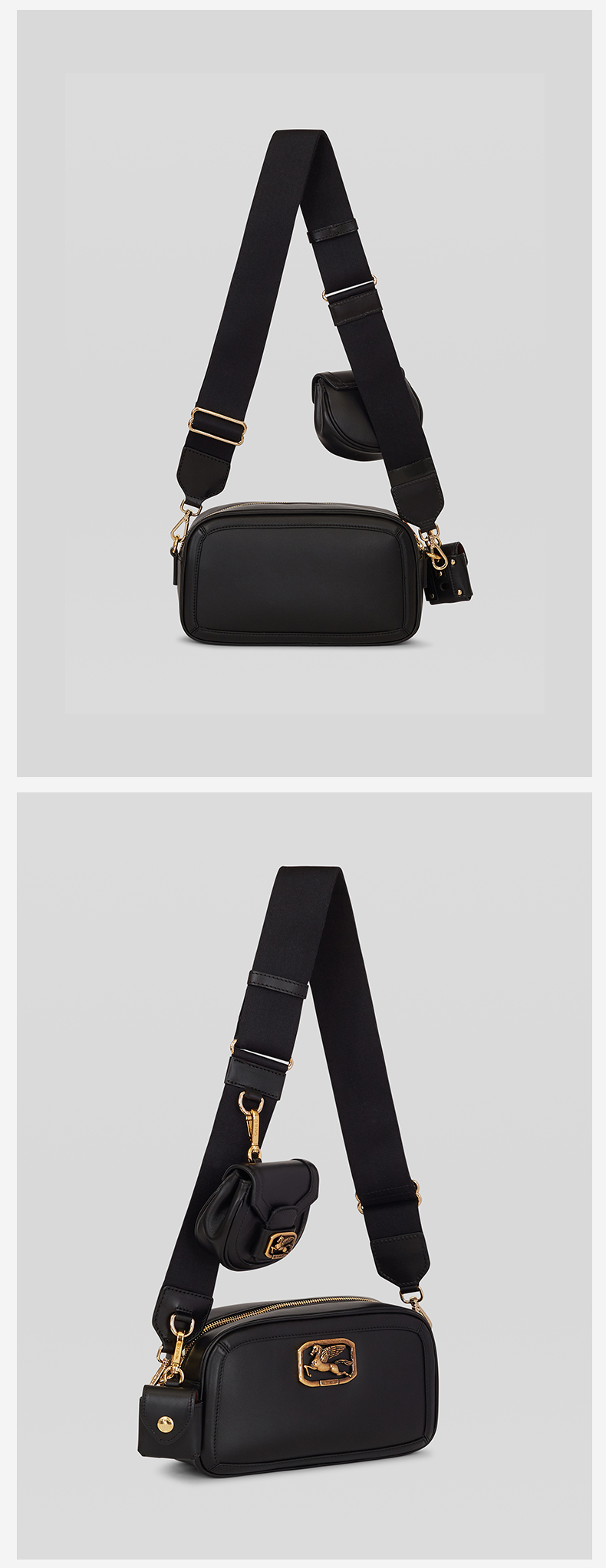 etro艾绰女士pegaso飞马包斜挎包黑色