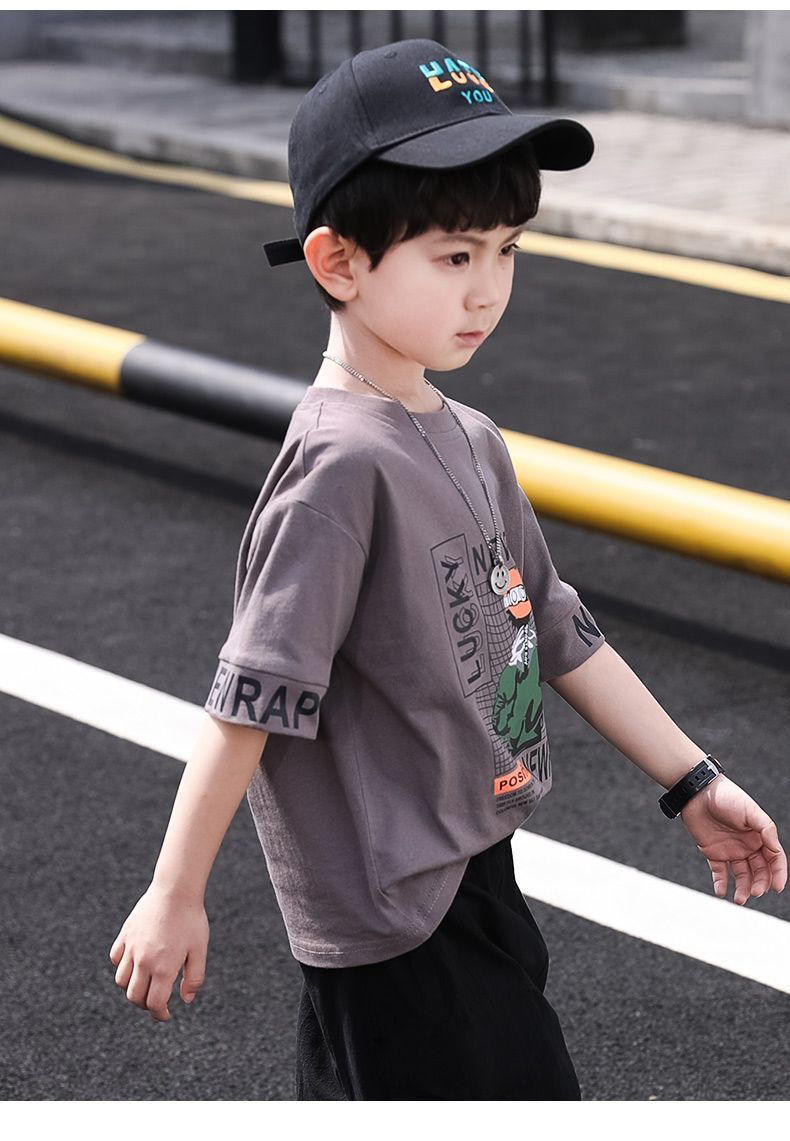 男童衣服小男孩夏季中大童儿童套装夏款8-12岁小孩子套装短袖短裤两件