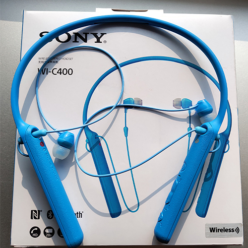 索尼(sony) 索尼wi-c400颈挂入耳式无线蓝牙耳机运动跑步通话立体声