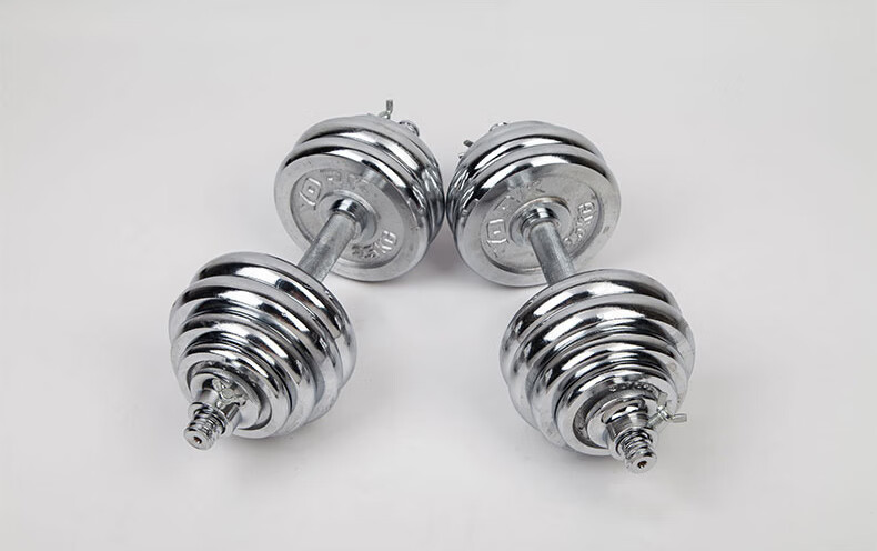 单客15公斤20kg电镀铸铁实心金属哑铃40kg 100家用杠铃家用大重量 2只