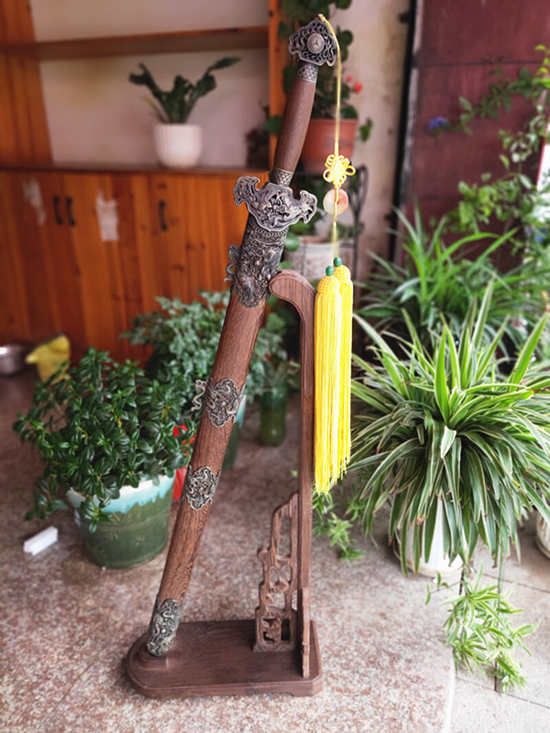 剑架实木立式 刀剑架红木鸡翅木立式剑架器架刀架日本刀剑托 大号鹅头