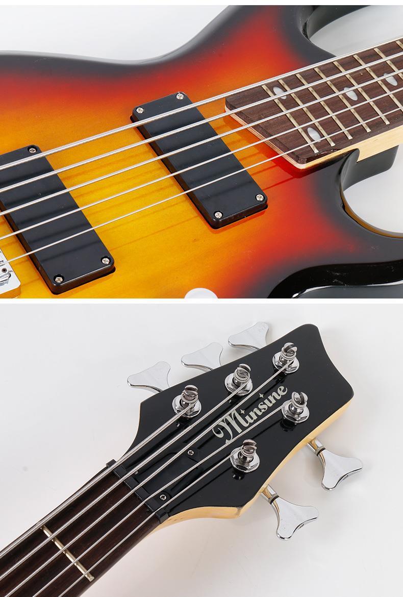 名森minsine贝斯5弦电贝司bass入门初学者可配音箱套装贝斯乐器套餐一