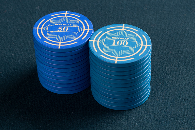 陶瓷筹码德州扑克套装无面额有面额可自选sn4445无面值白色一组25个