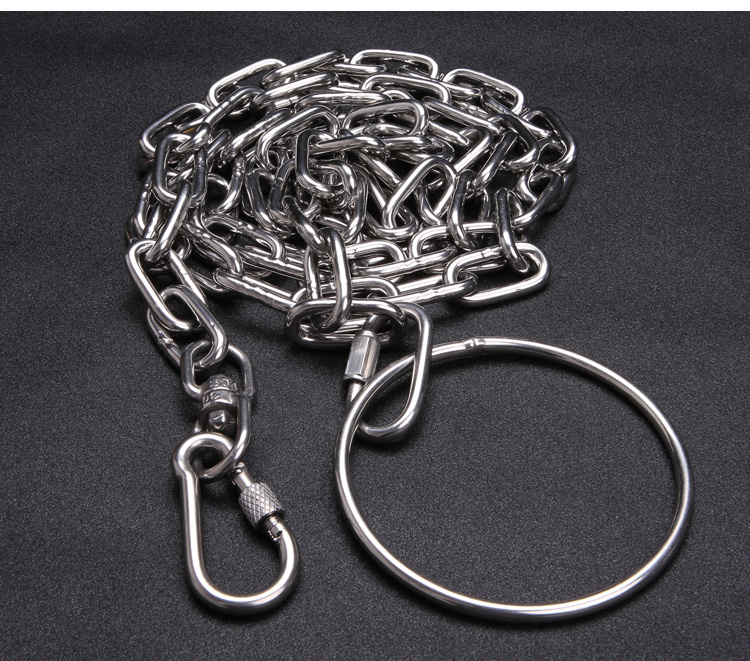 拴狗不锈钢狗链子中型犬大型犬狗狗牵引绳栓狗加粗铁链 小号链子 单排