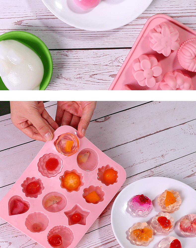 做果冻的模具白凉粉钵仔糕模具婴儿宝宝辅食磨具硅胶小兔子可爱布丁