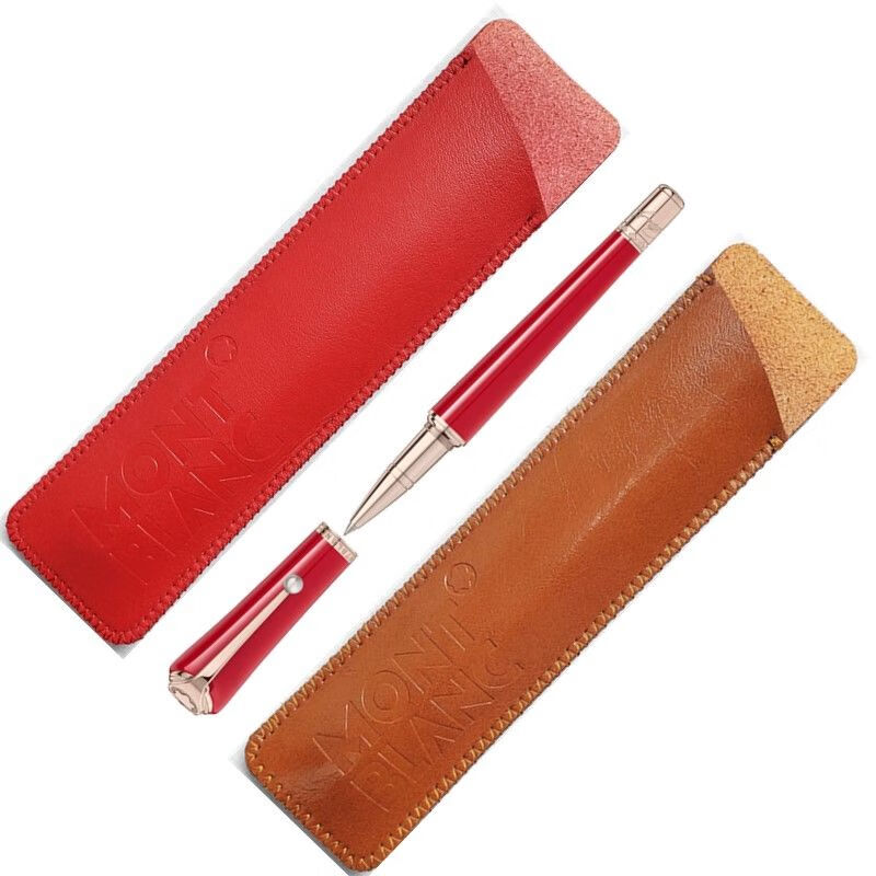 凯尔朗大班钢笔笔套笔袋保护套商务办公文具袋插笔袋皮笔套深紫色