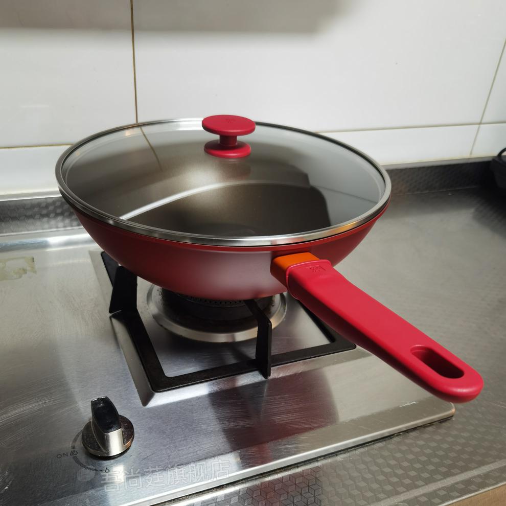 德国双立人新品now系列30cm中式炒锅厨房家用不粘锅多功能炒菜锅黑色