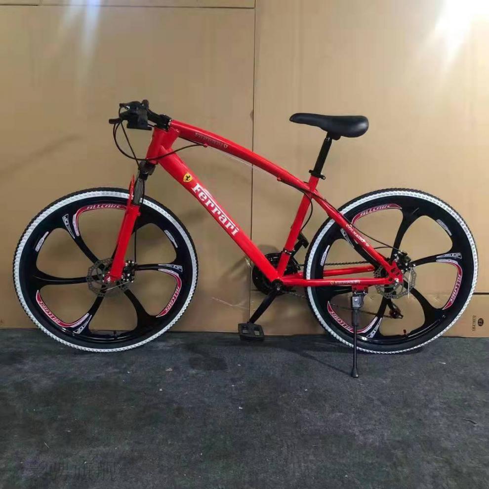 泊威尔法拉利26寸山地车成人单车变速自行车越野车21速公路车男女学生