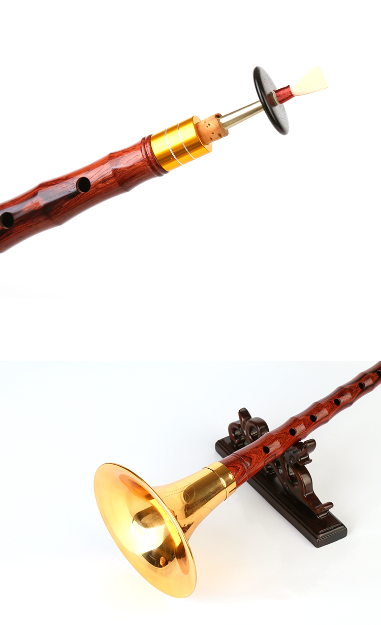 黄氏管乐红木唢呐乐器全套初学者纯铜锁呐演奏级大小喇叭 c调【图片