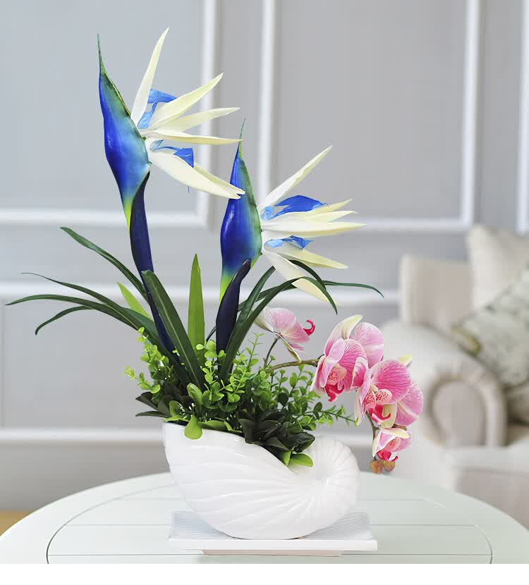 假花仿真花摆设客厅装饰花插花假天堂鸟仿真花塑料花假花落地仿真