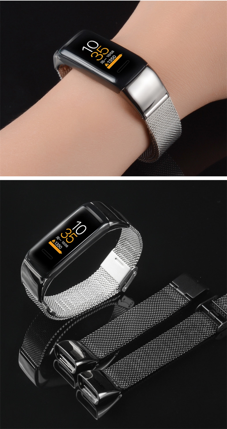 乐心5手环5s腕带智能运动替换带金属不锈钢防水乐心手环5s彩色硅胶