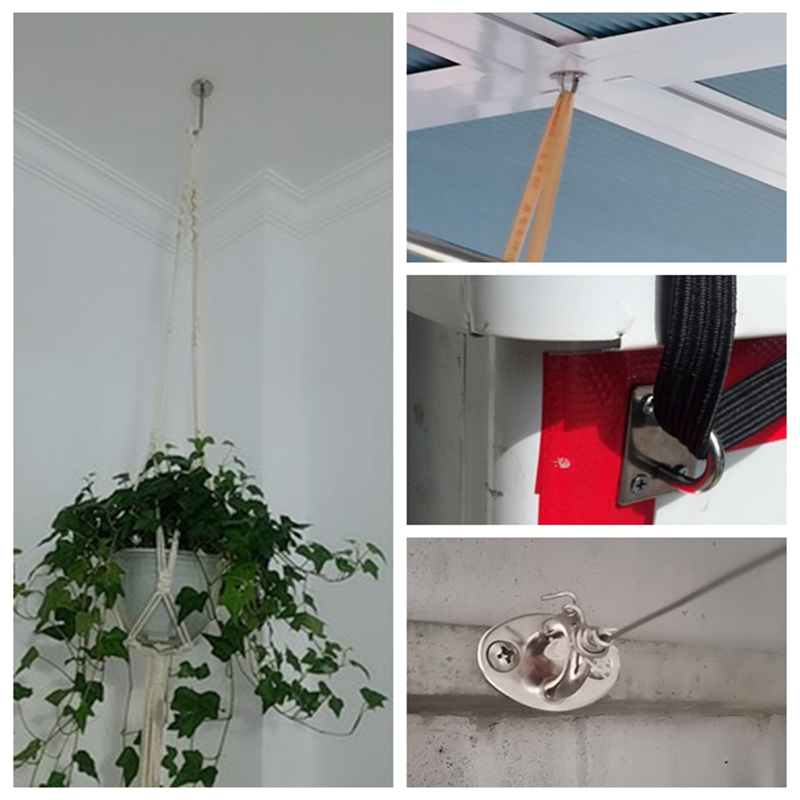 新款拉丝免打孔不锈钢顶钩墙顶天花板沙袋包吊扇灯挂钩
