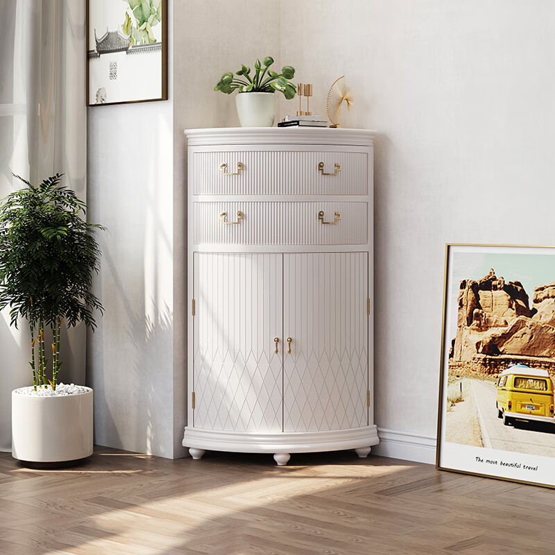 角柜 墙角柜美式轻奢角柜转角柜现代简约墙角置物架客厅木拐角三角形