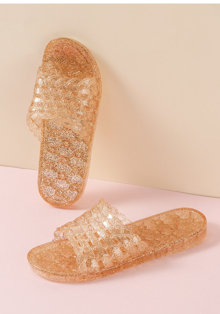 广东老式凉拖鞋扡鞋妈妈扦鞋女水晶塑料胶鞋扦鞋浴室防滑速干外穿耐磨