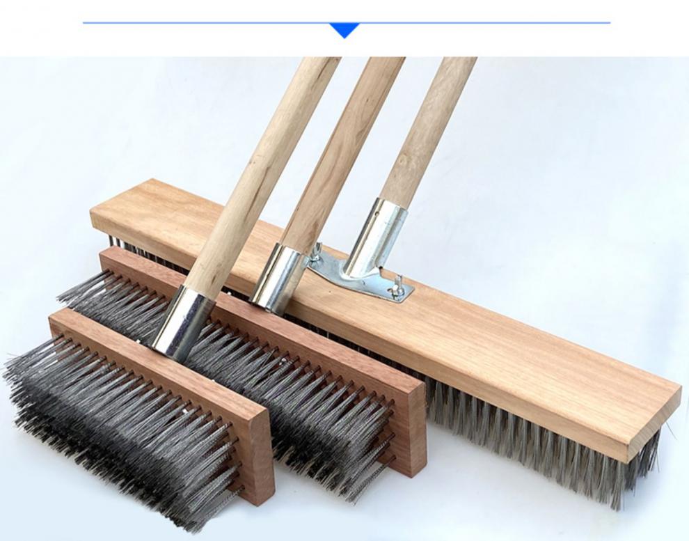 长柄钢丝刷子不锈钢丝地板刷户外庭院去青苔重污垢水泥地刷硬毛刷