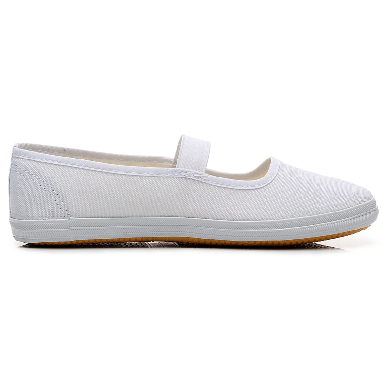 学校指定白饭鱼鞋子小学生白球鞋小白鞋男款帆布鞋体操表演鞋晨练武术