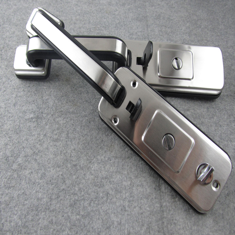 老式按压门锁铝合金对开门锁罗普斯金大门锁不锈钢防盗门锁一副把手