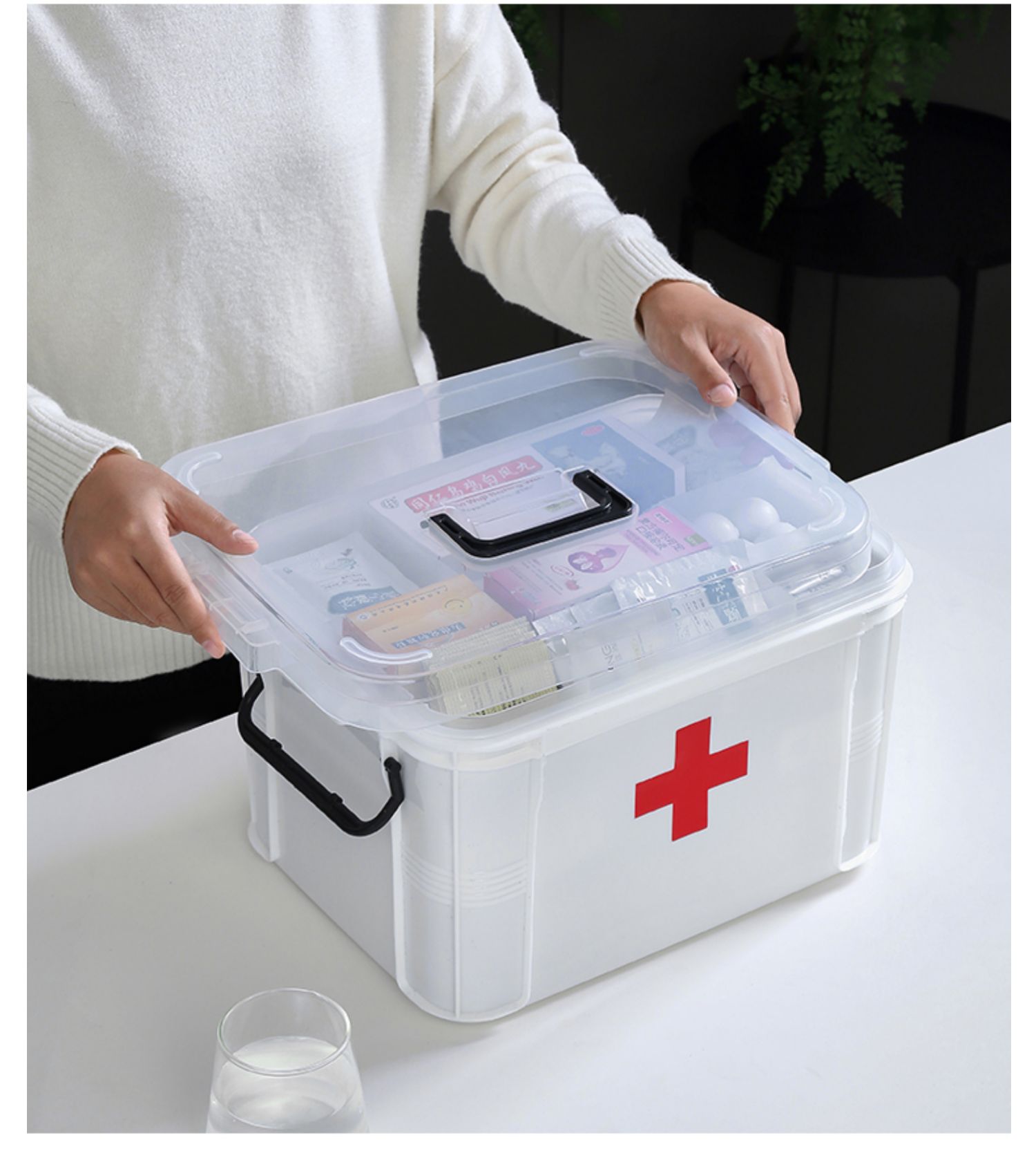 药箱家庭装药品多层收纳盒小医药箱家用大容量大号急救箱wj特大药箱