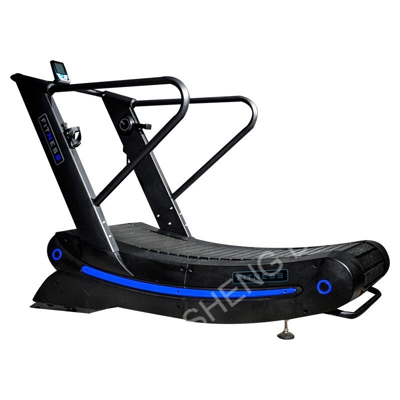 机健身房商用无助力跑步机私教工作室家用曲面弧形无动力跑步机草绿色