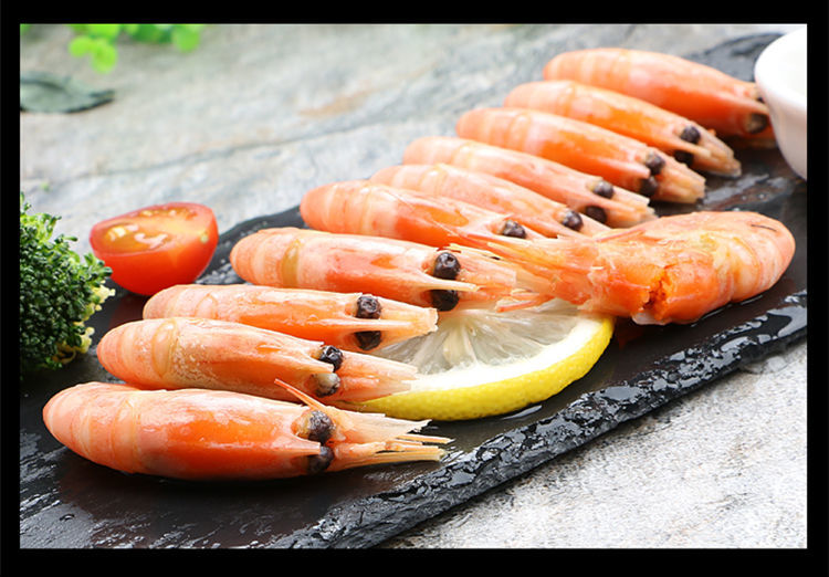 北极甜虾熟冻解冻即食冰虾头籽海鲜礼盒水产冻虾头膏头籽新虾籽虾净重