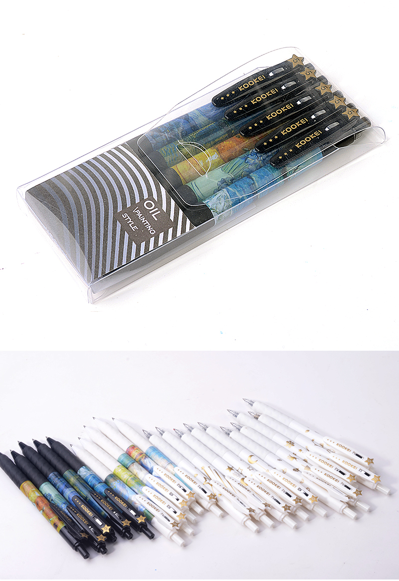 kookei中性笔ins冷淡风黑笔ins潮按动式笔芯05黑色可爱创意简约韩国黑