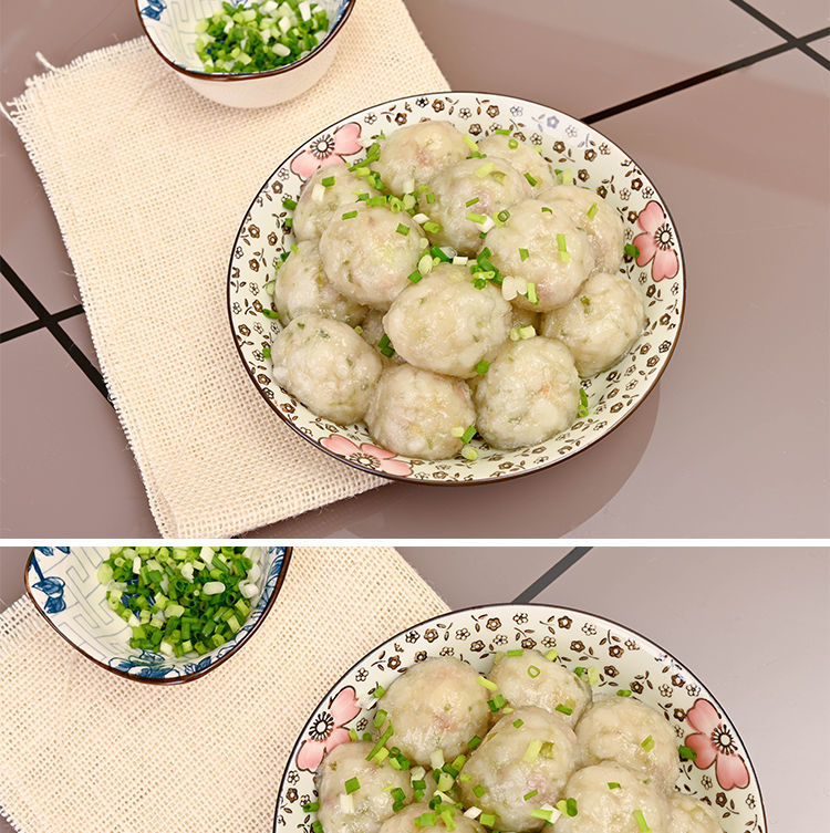 安徽长丰特产 手工庄墓圆子淮南水晶圆子 猪肉贡丸猪肉贡圆面圆年货