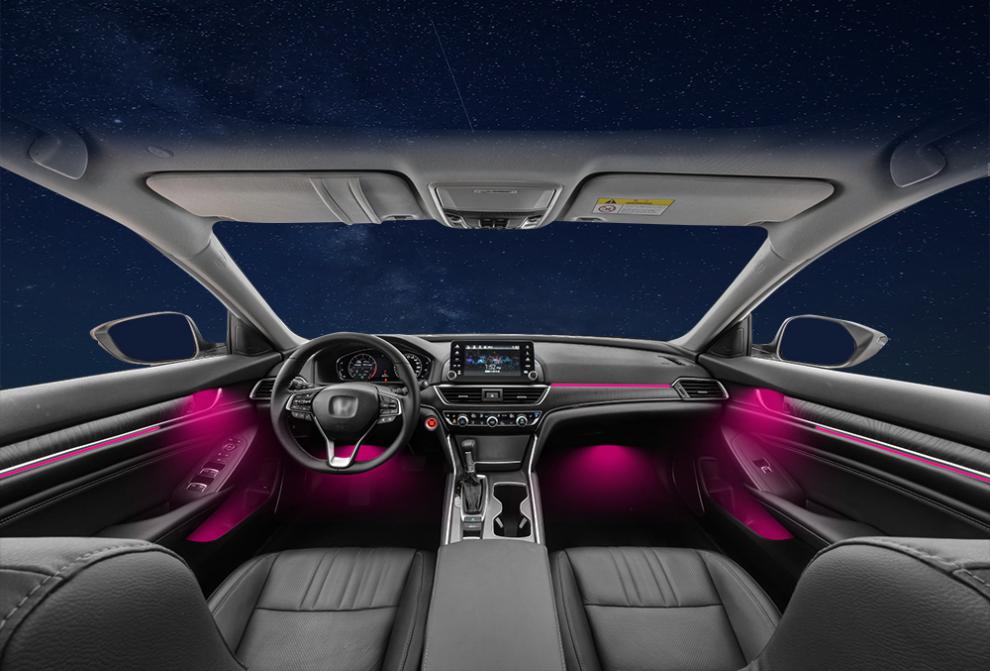 适用于本田雅阁思域crv皓影奥德赛分区64色led汽车内饰氛围灯改装